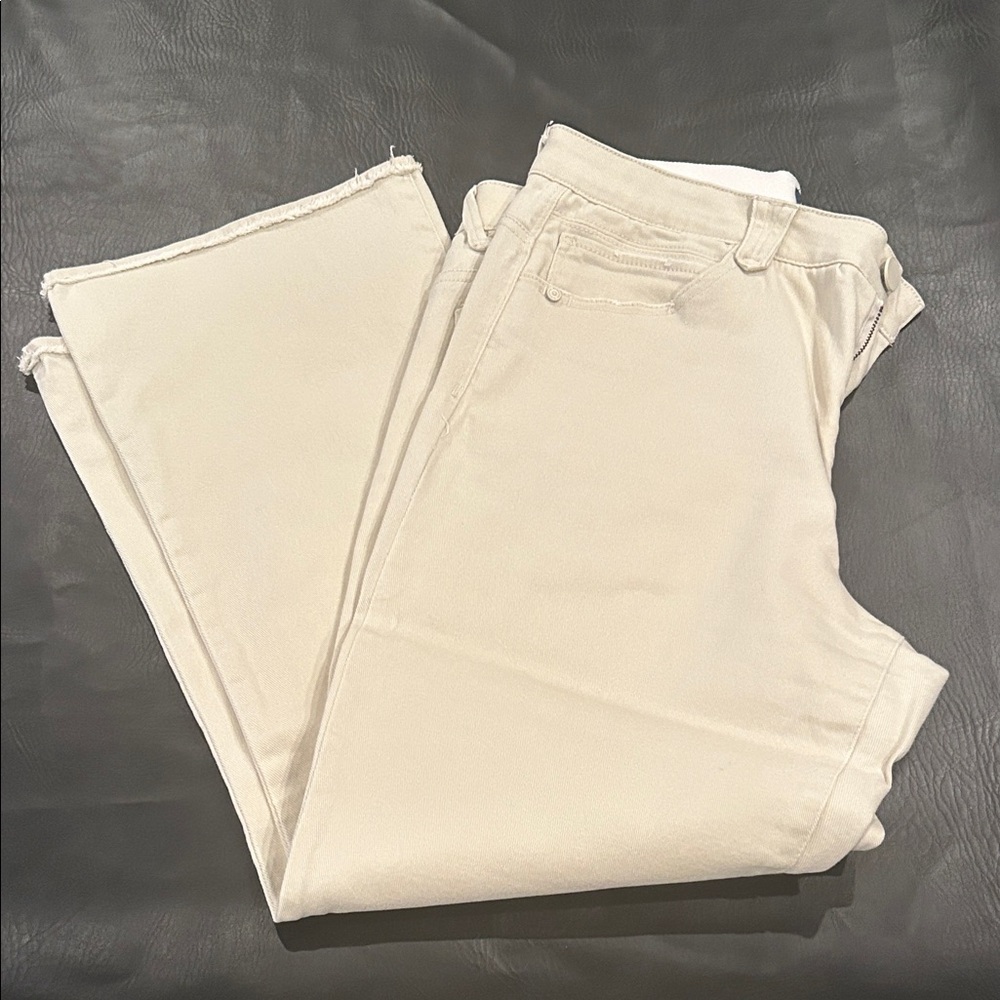 Democracy Beige Straight-Leg Pants